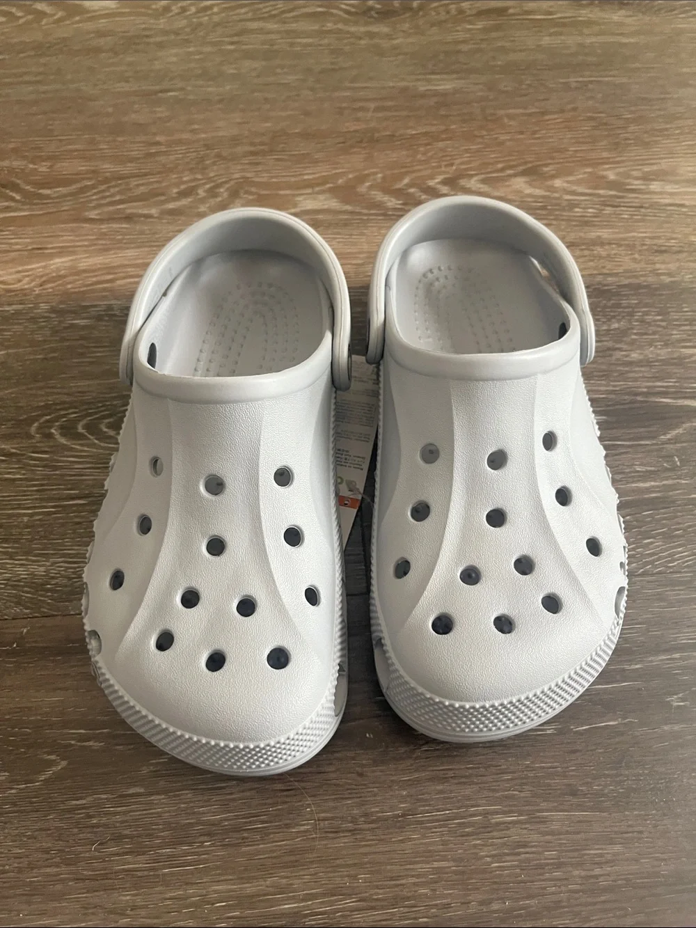 CROCS Kids Light Gray Classic Clog with Heel Strap